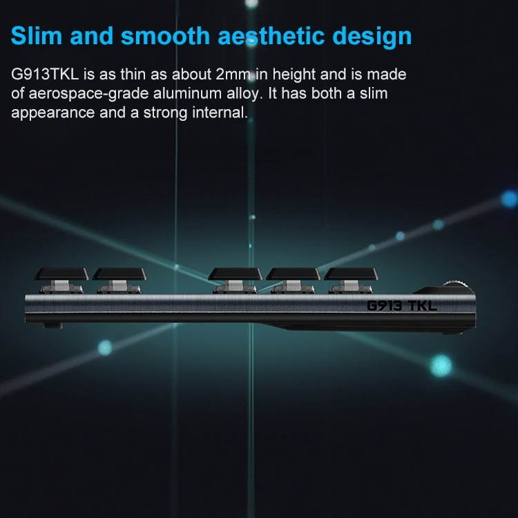 Logitech G913 TKL Wireless RGB Mechanical Gaming Keyboard, Tea Shaft