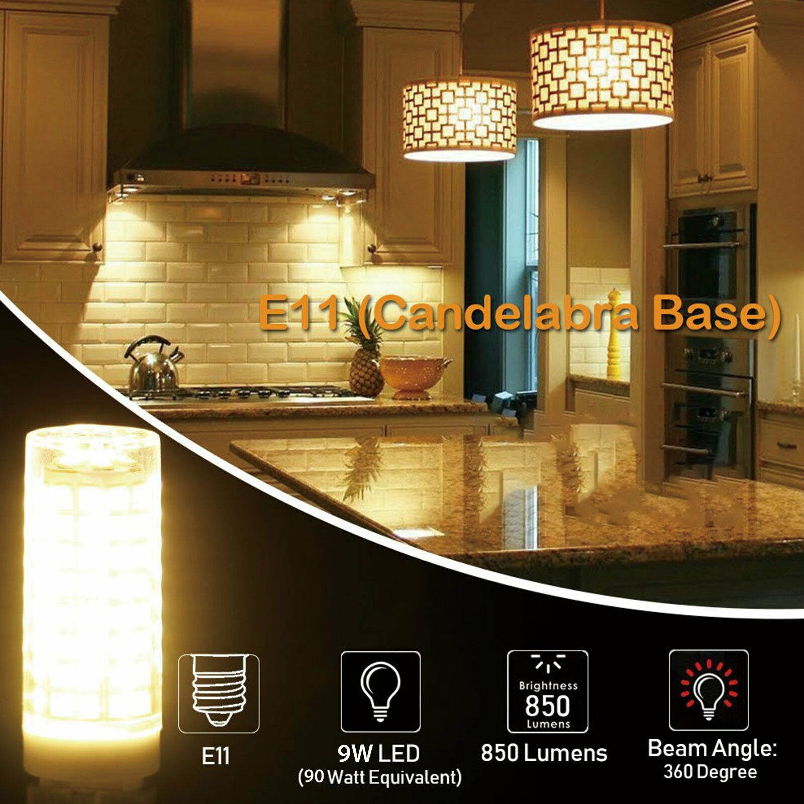 2-10Pcs LED E11 Warm/Daylight White LED Corn Bulb Lamp Light 120V AC US Shipping