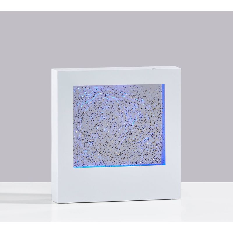 9" LED Glitter Light Box Silver - Adesso