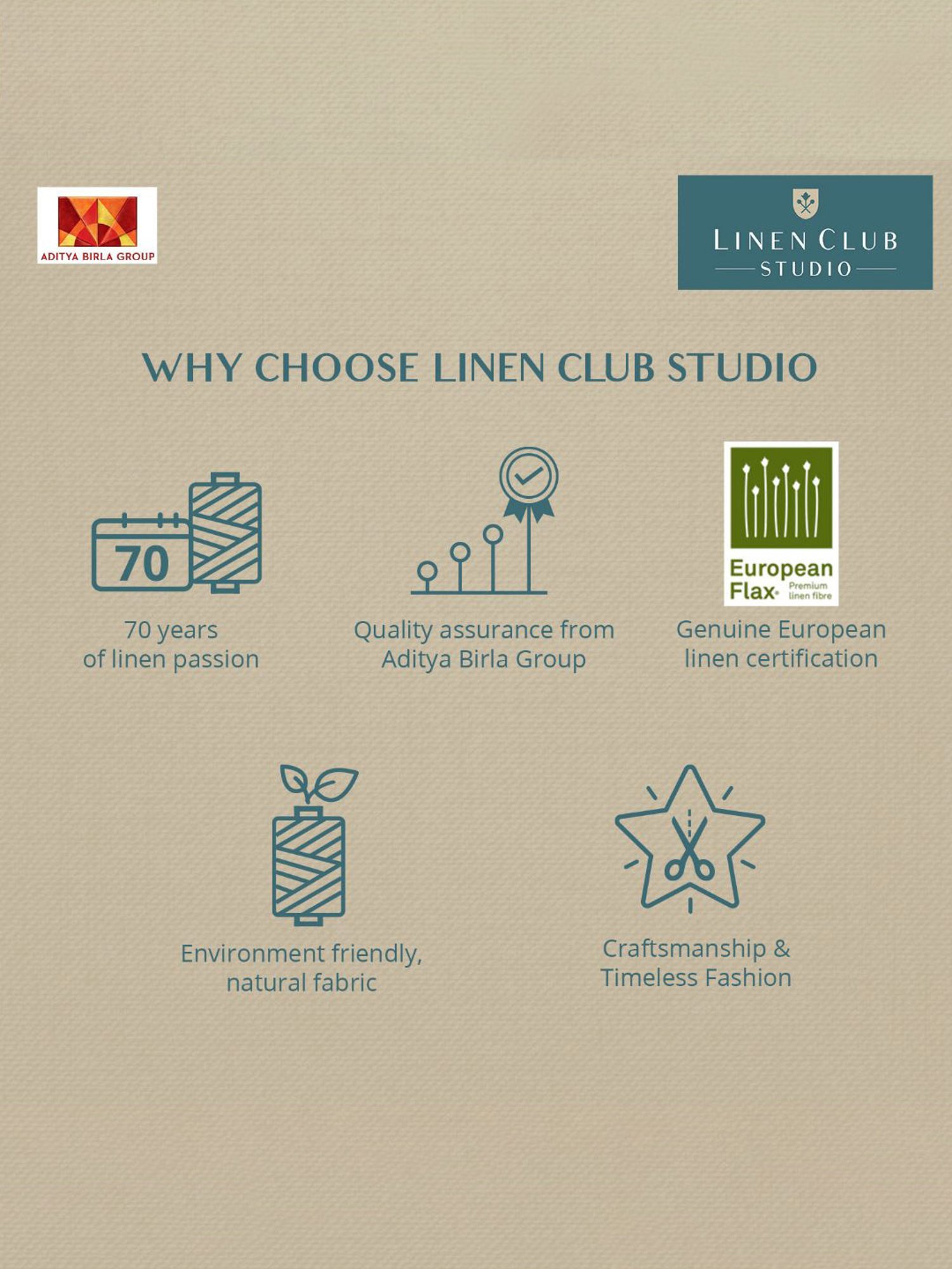 Linen Club Brown Checks Pure Linen Stole