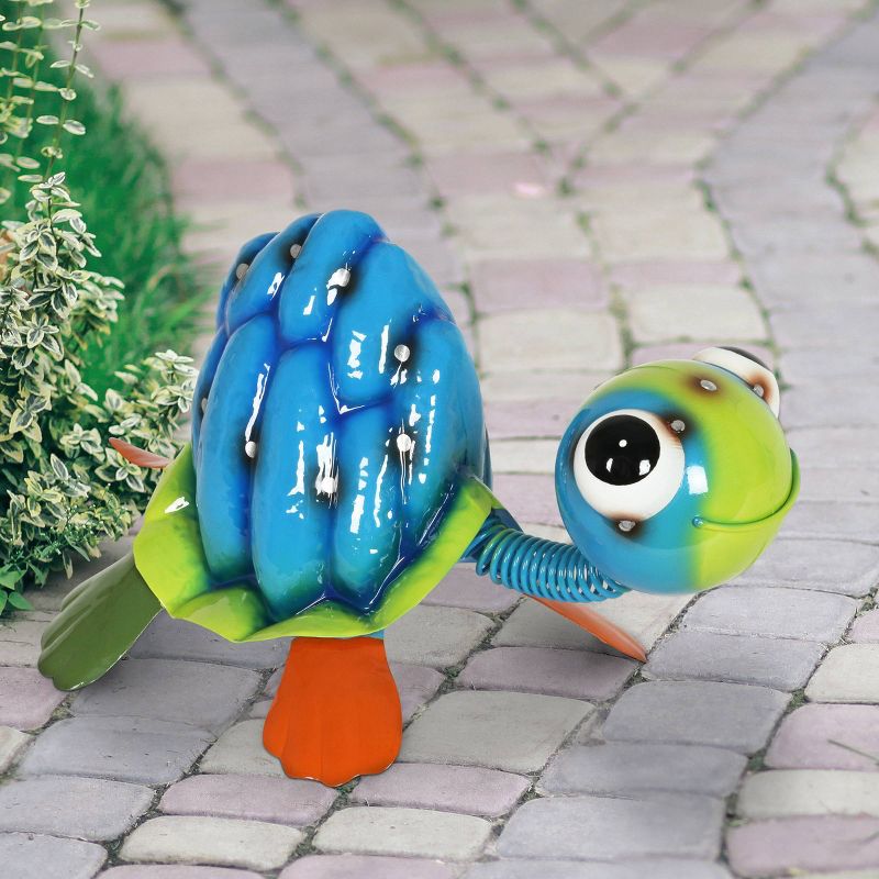 7.8" Resin Metal Painted Turtle Statue - Exhart