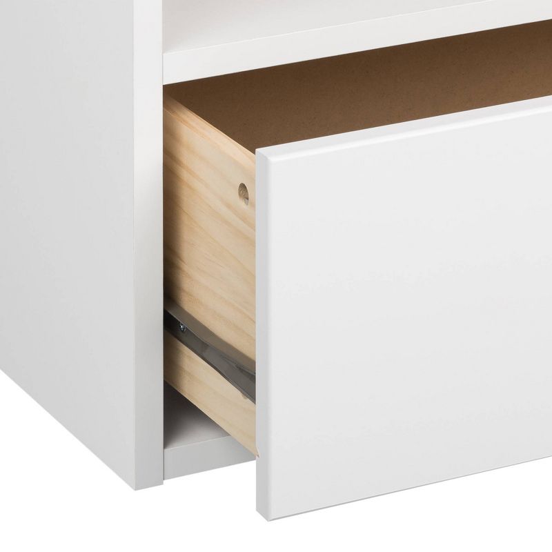 Floating 1 Drawer Nightstand with Open Shelf White - Prepac
