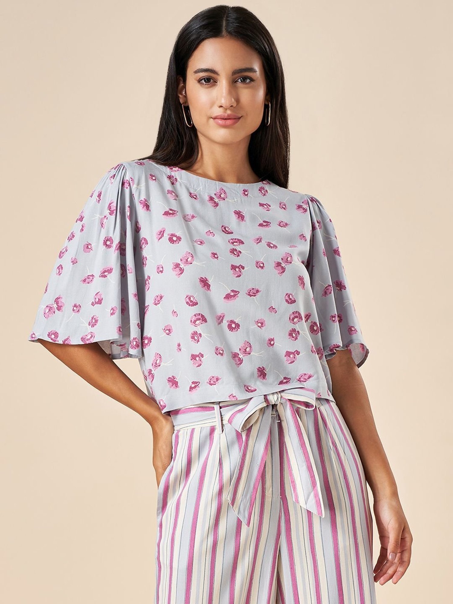 Akkriti by Pantaloons Blue Printed Top