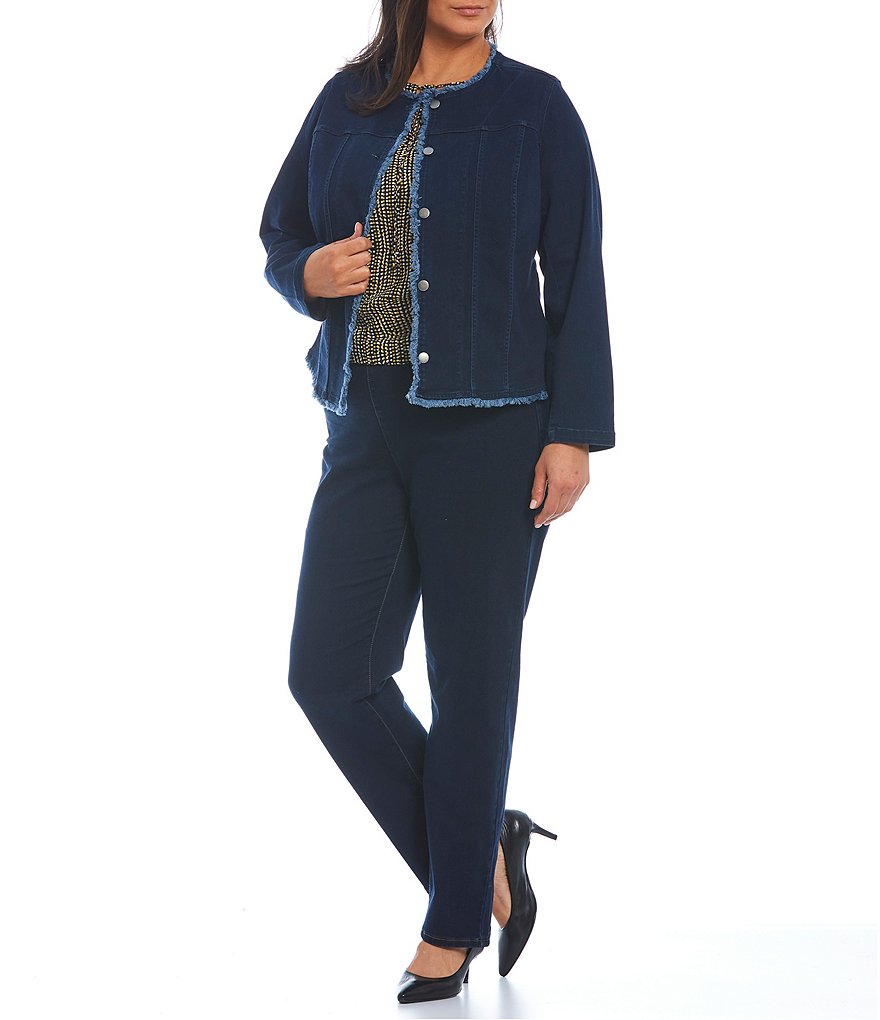 Ali Miles Plus Size Mixed Animal Print Open-Front Drop Needle Onion Skin Jacket