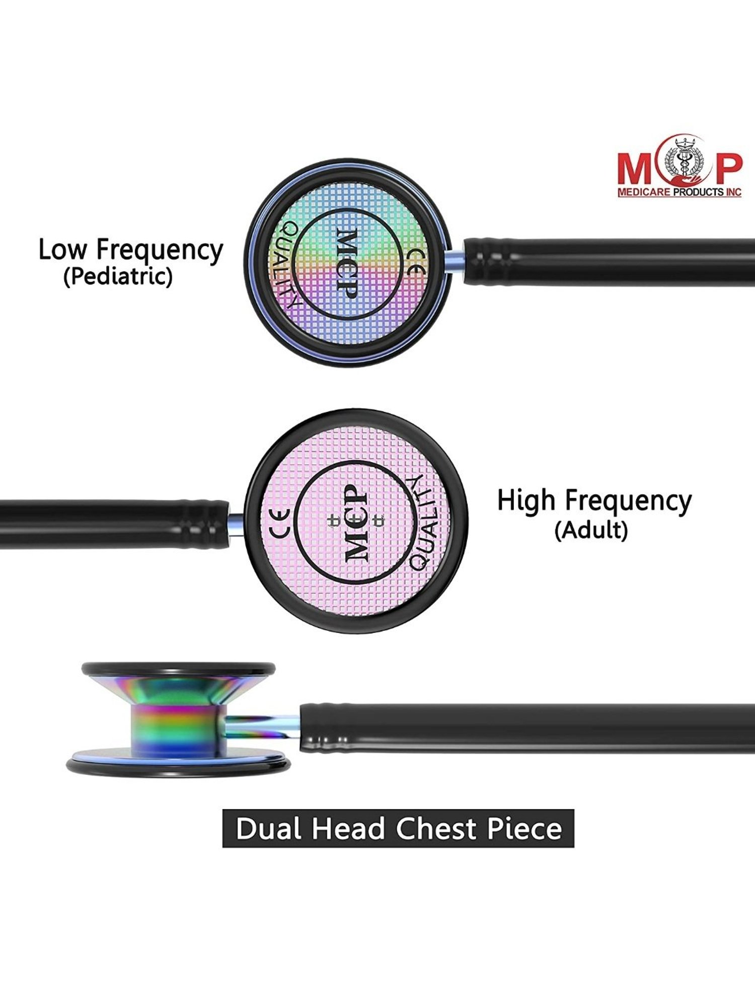 MCP Dual Head Stethoscope (Rainbow)