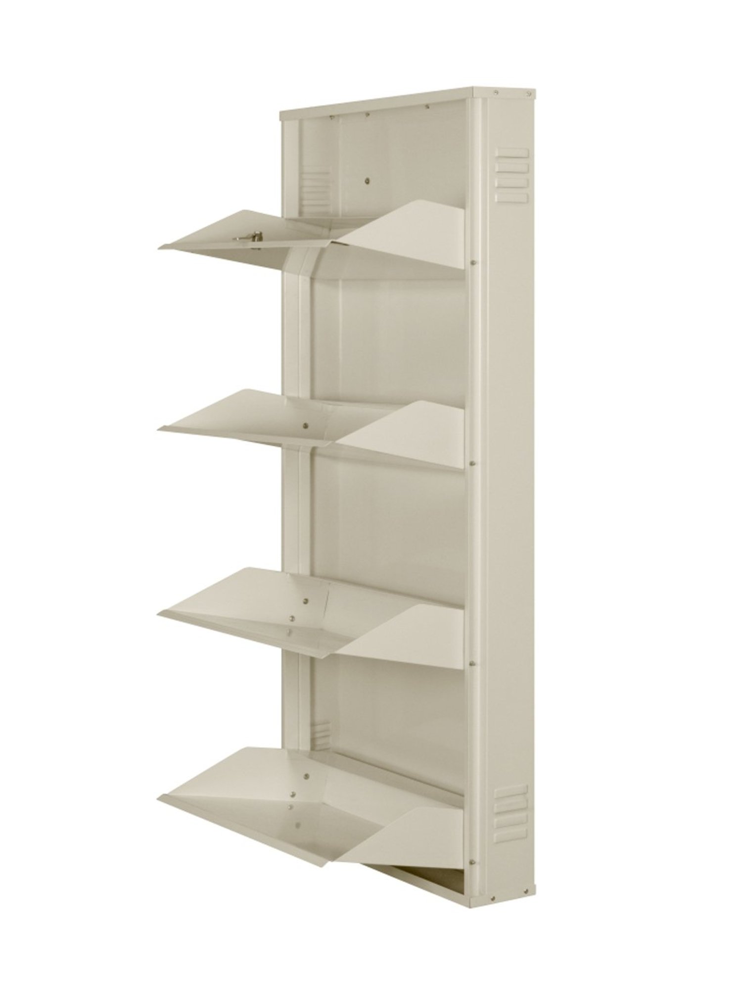 Delite Kom Metal Shoe Rack - 24" 3 Shelf, Ivory Green, PowderCoat, Wall Mount, DIY