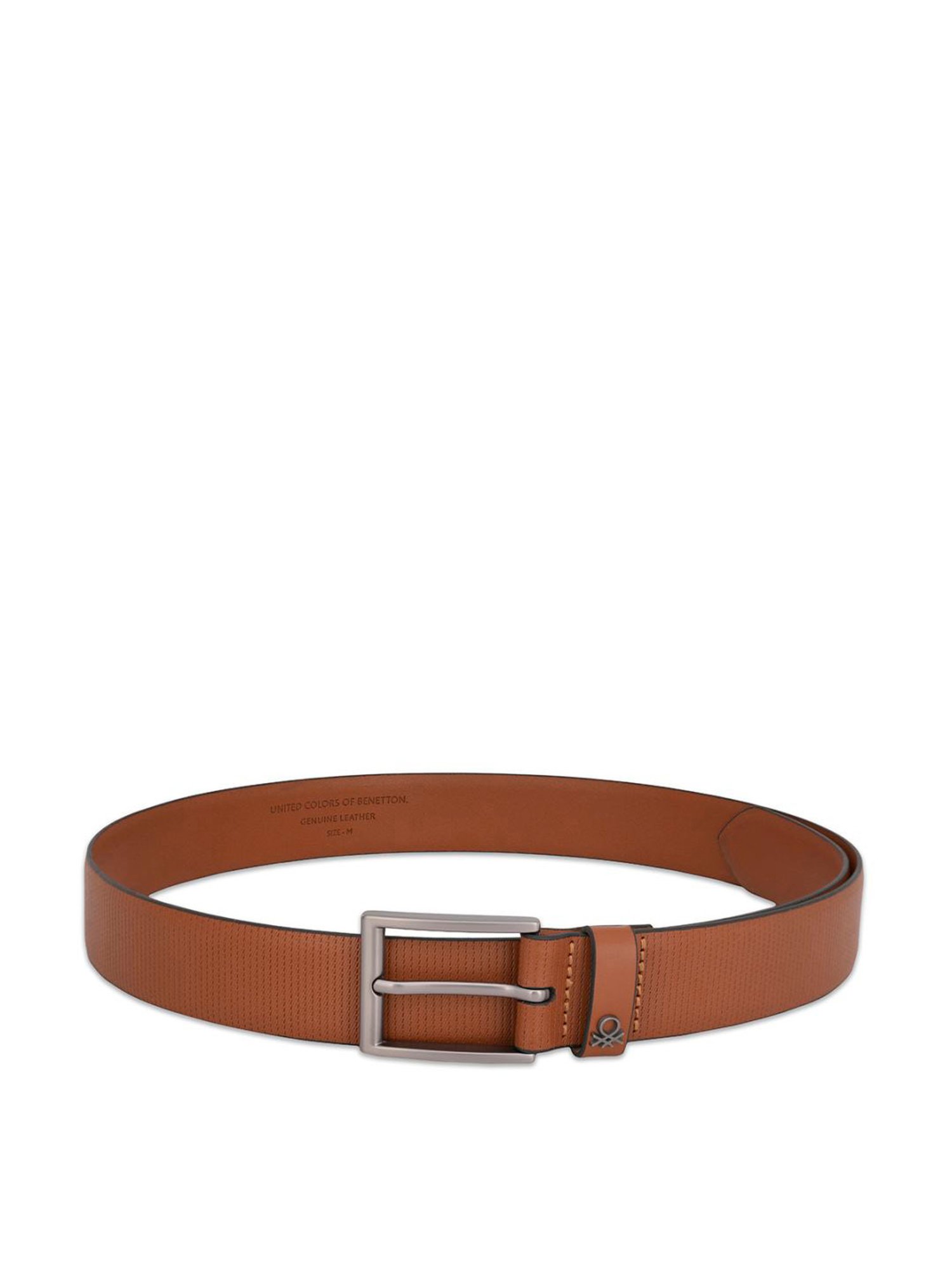 United Colors of Benetton Carcetti Tan Leather Textured Waist Belt