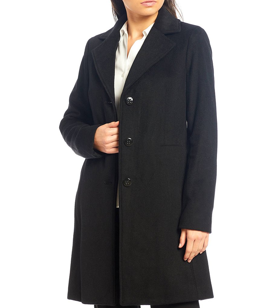 Kenneth Cole New York Short Water-Resistant Stand Collar Hooded Long Sleeve Chevron Puffer Jacket