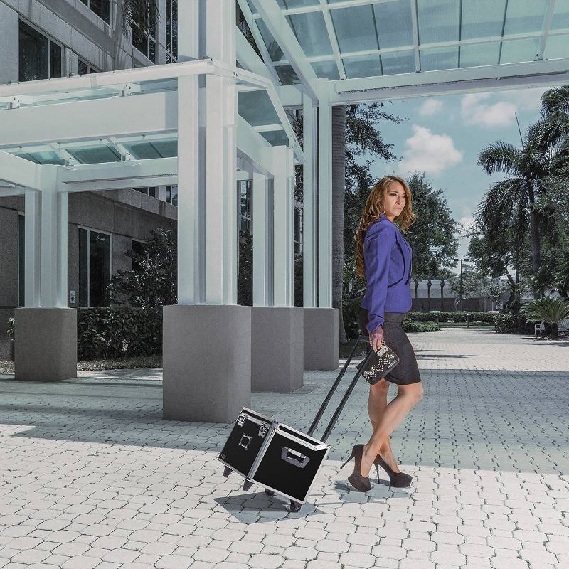 Vaultz Mobile File Chest with Combination Lock and Handle - Black