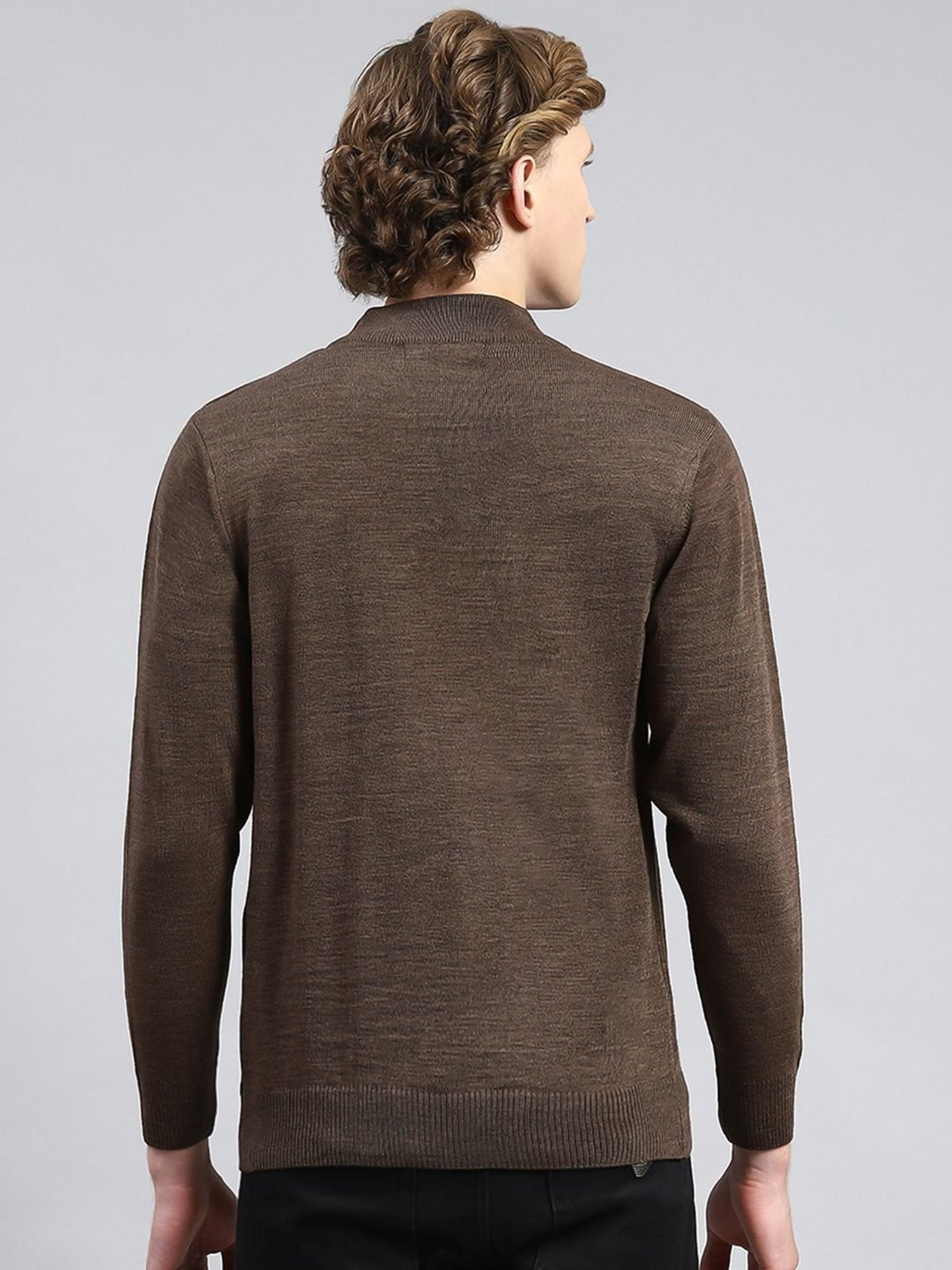Monte Carlo Dark Brown Regular Fit Sweater