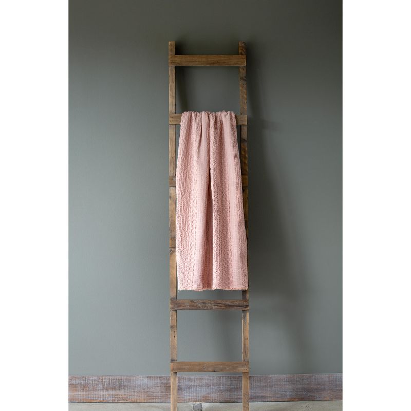 Park Hill Collection Heathered Waffle Weave Throw, Faded Coral