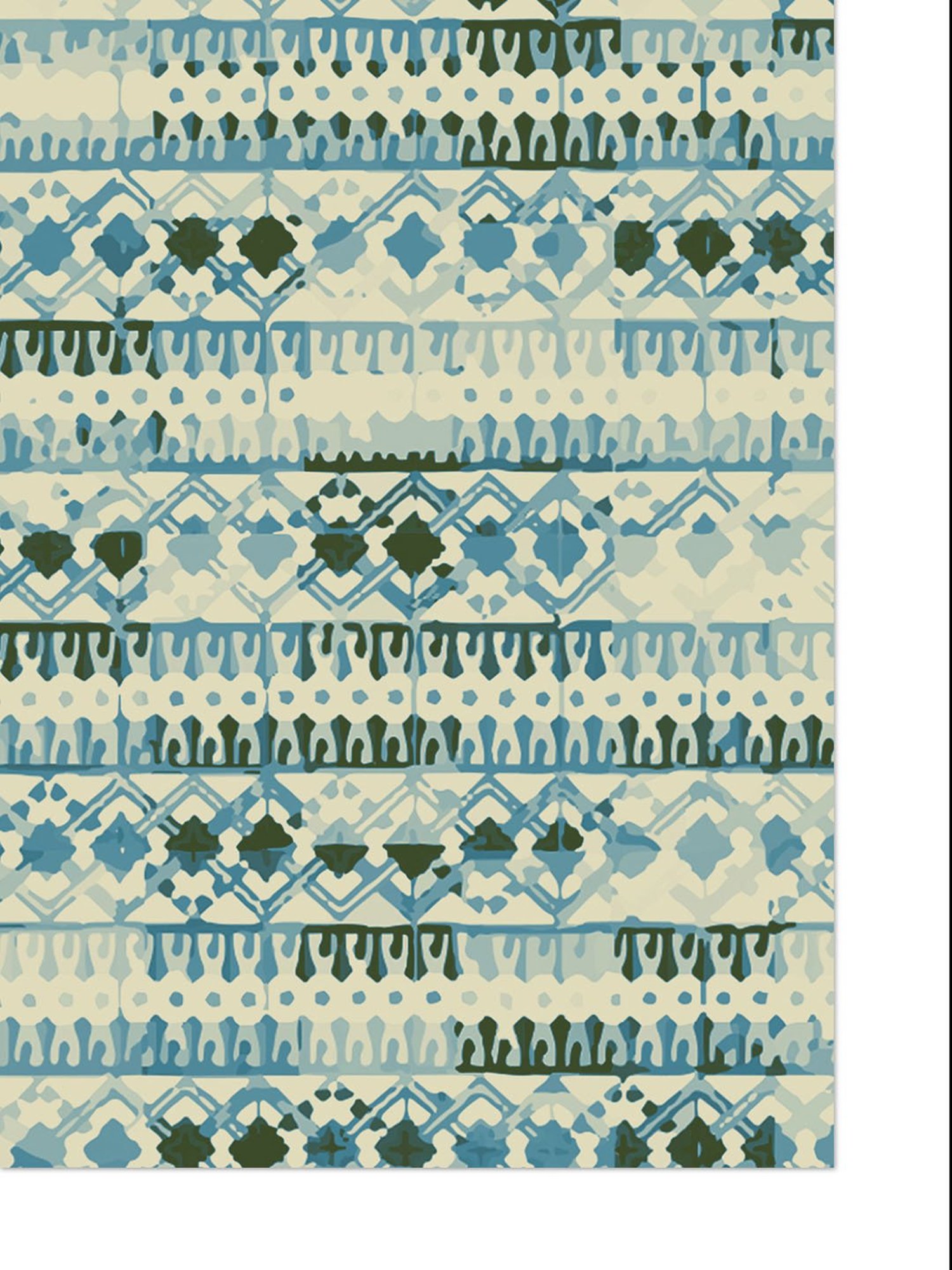 Petal Home Jharokha Abstract Blue 300 TC Cotton Queen Bed Sheet with 2 Pillow Covers