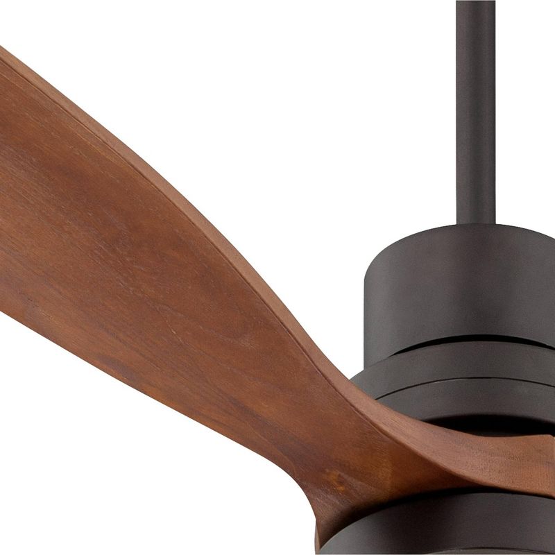 52" Casa Vieja Modern Outdoor Ceiling Fan with Light Solid Wood Delta-Wing Oil Rubbed Bronze Damp Rated for Kitchen Patio