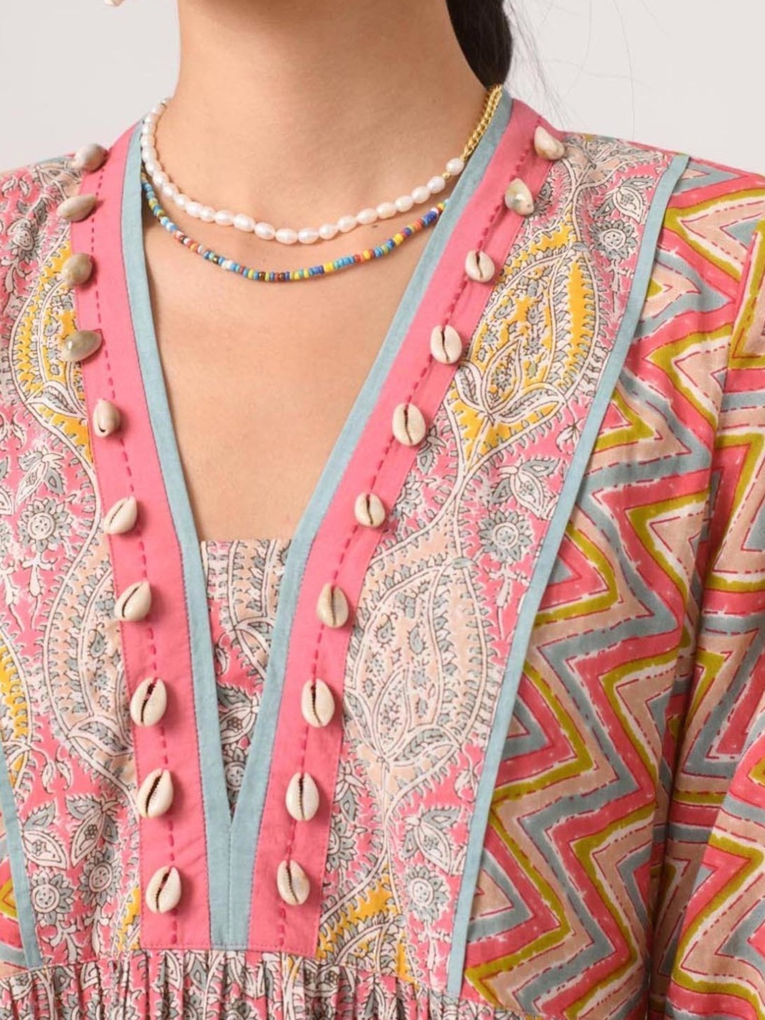 Prakriti Jaipur Paisley Shell Dress in Pink