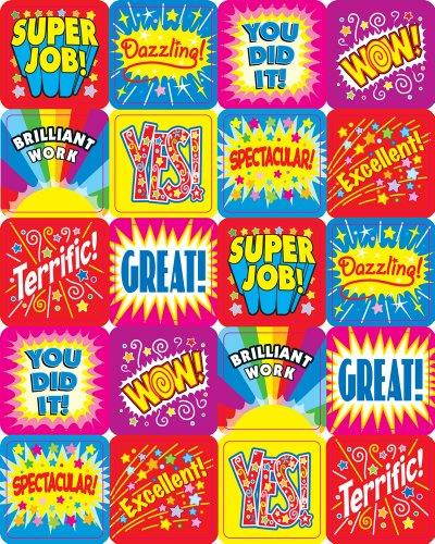 CARSON DELLOSA CD-0625 STICKERS POSITIVE WORDS 120 PACK ACID AND LIGNIN FREE