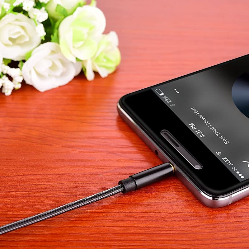 Audio Auxiliary Stereo Extension Audio Cable 35mm Stereo Jack Male to Female Stereo Jack Cord for Phones Headphones Speakers Tablets PCs MP3 Players and More 10FT 3M NylonBlack