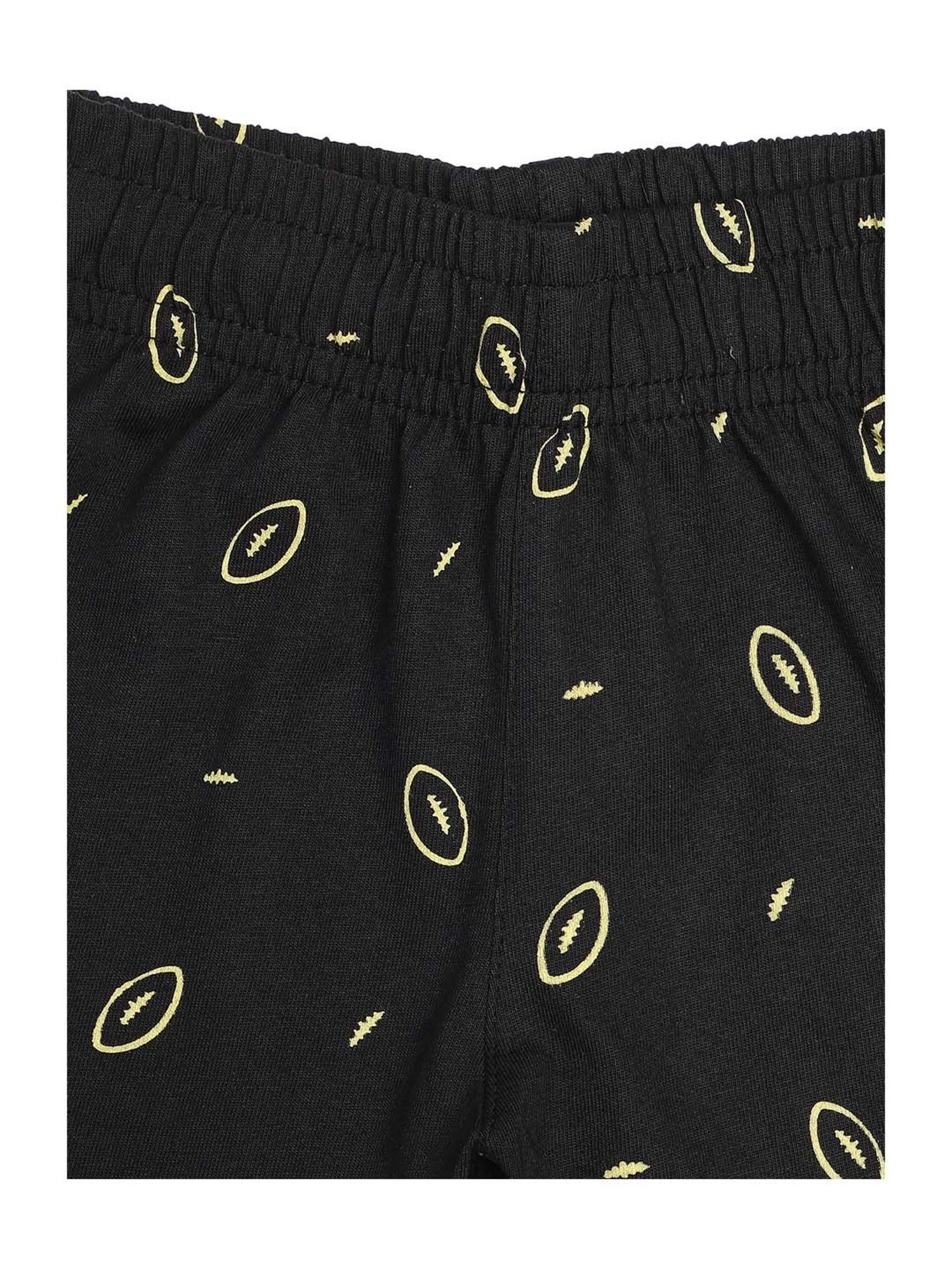 Proteens Kids Black Cotton Printed Shorts