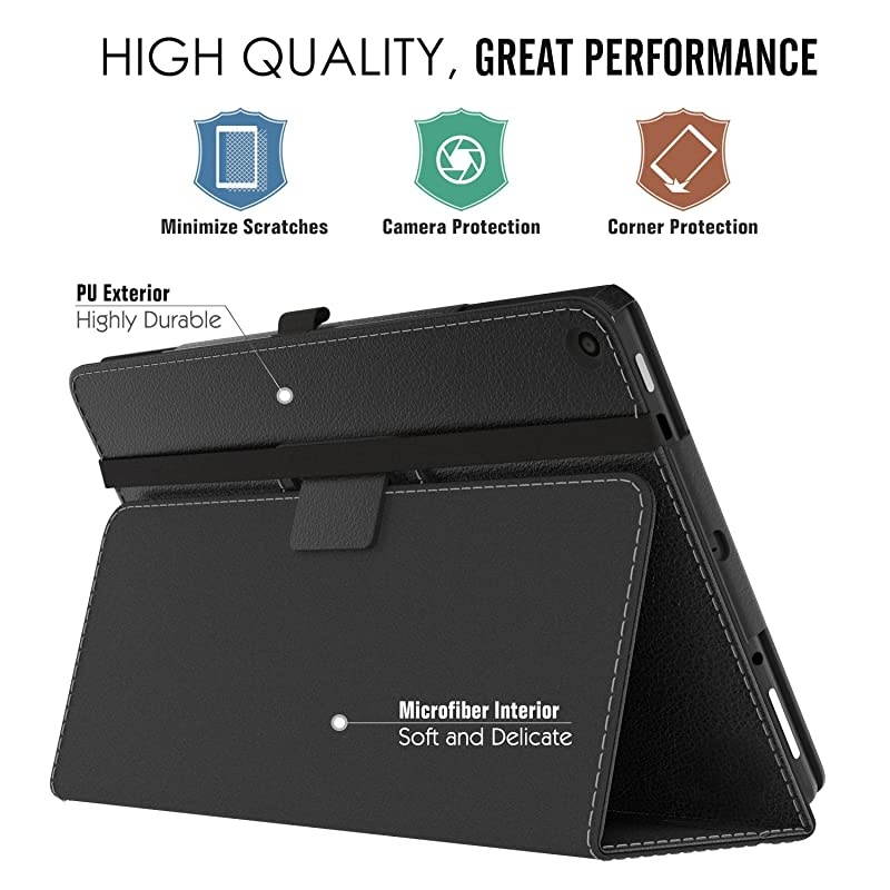 Case for AllNew  Fire HD 10 Tablet 7th Generation and 9th Generation 2017 and 2019 Release Slim Folding Stand Cover with Auto WakeSleep for 101 Inch Tablet Black