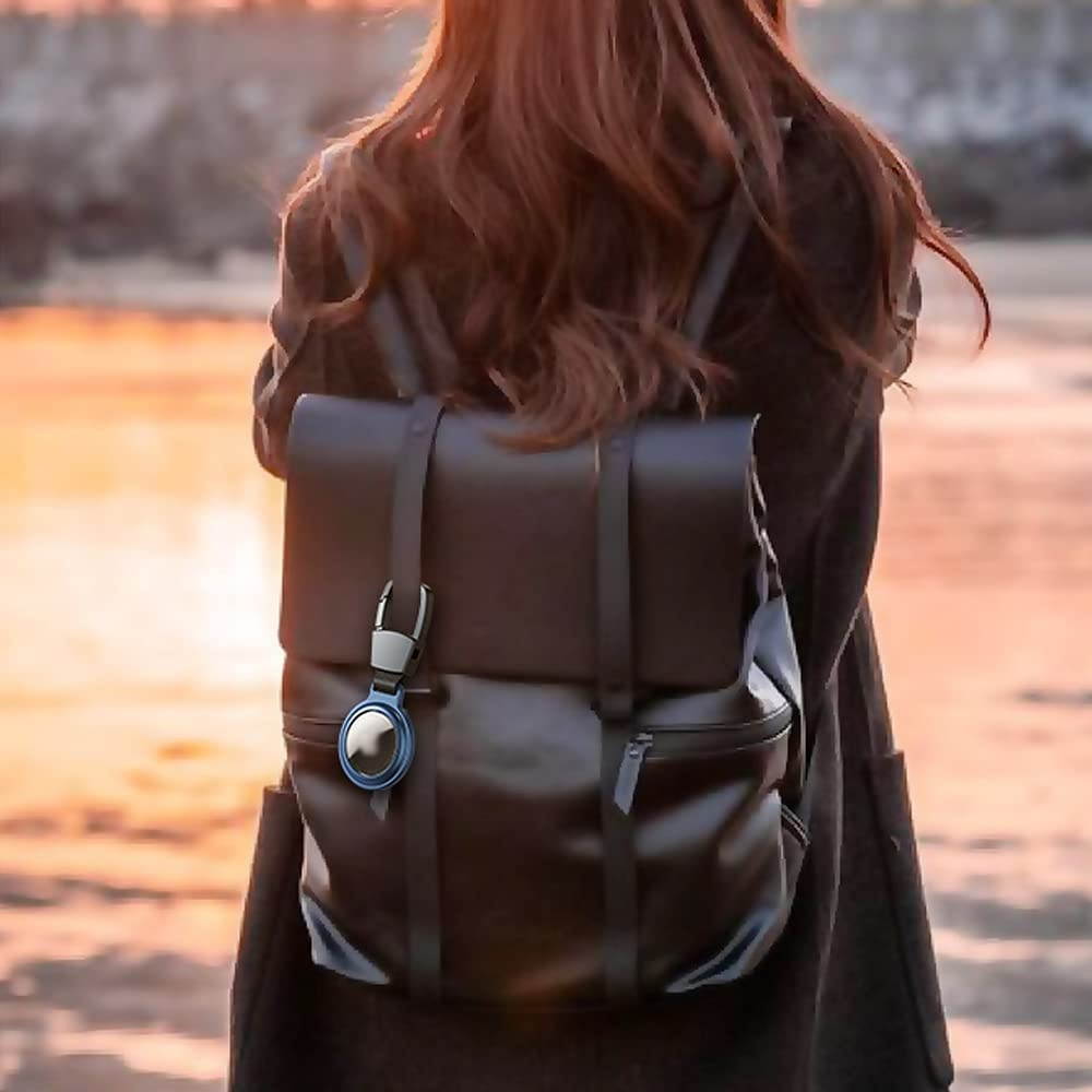 LowGeeker Case for AirTags, Aluminium Alloy Holder for AirTag Keychain Accessories Metal, Blue