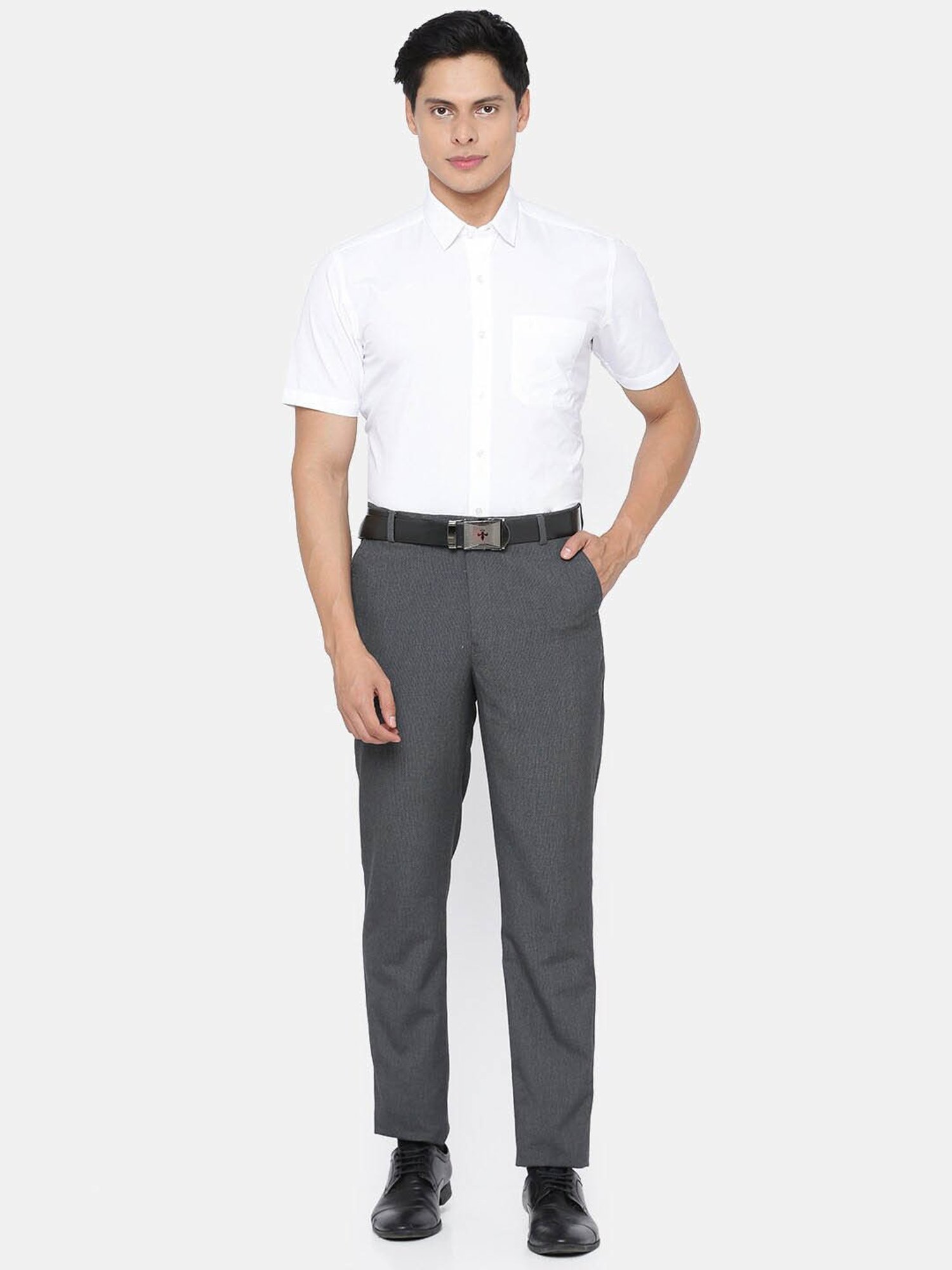 Ramraj White Cotton Regular Fit Shirt