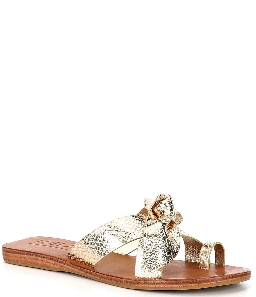 Antonio Melani Loyren Knotted Metallic Thong Flat Sandals