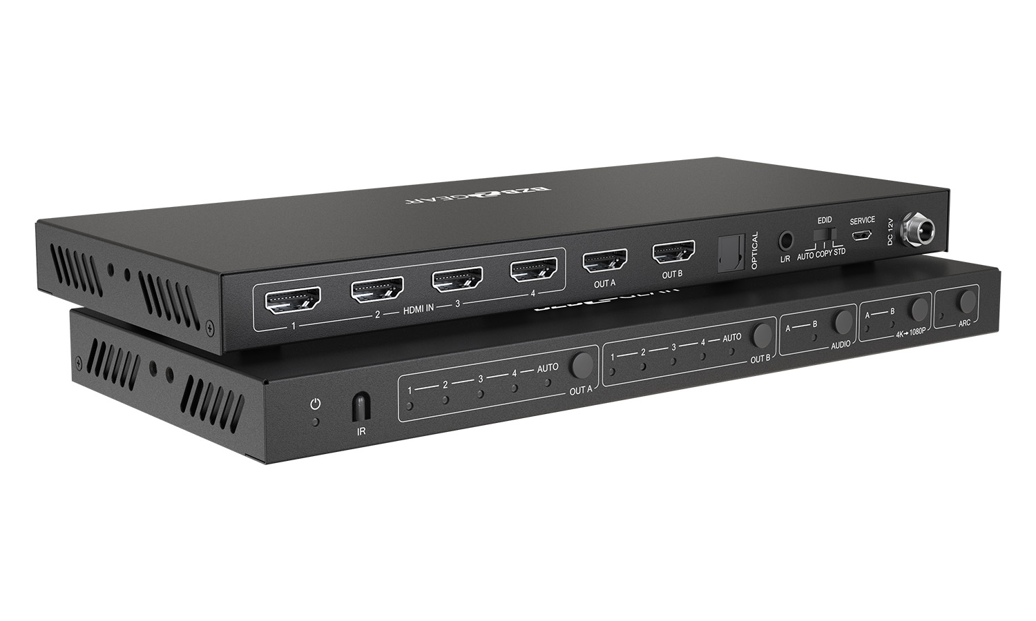 BZBGEAR 4X2 HDMI 4K 60Hz 18Gbps Matrix Switcher with Audio/Downscaling Support