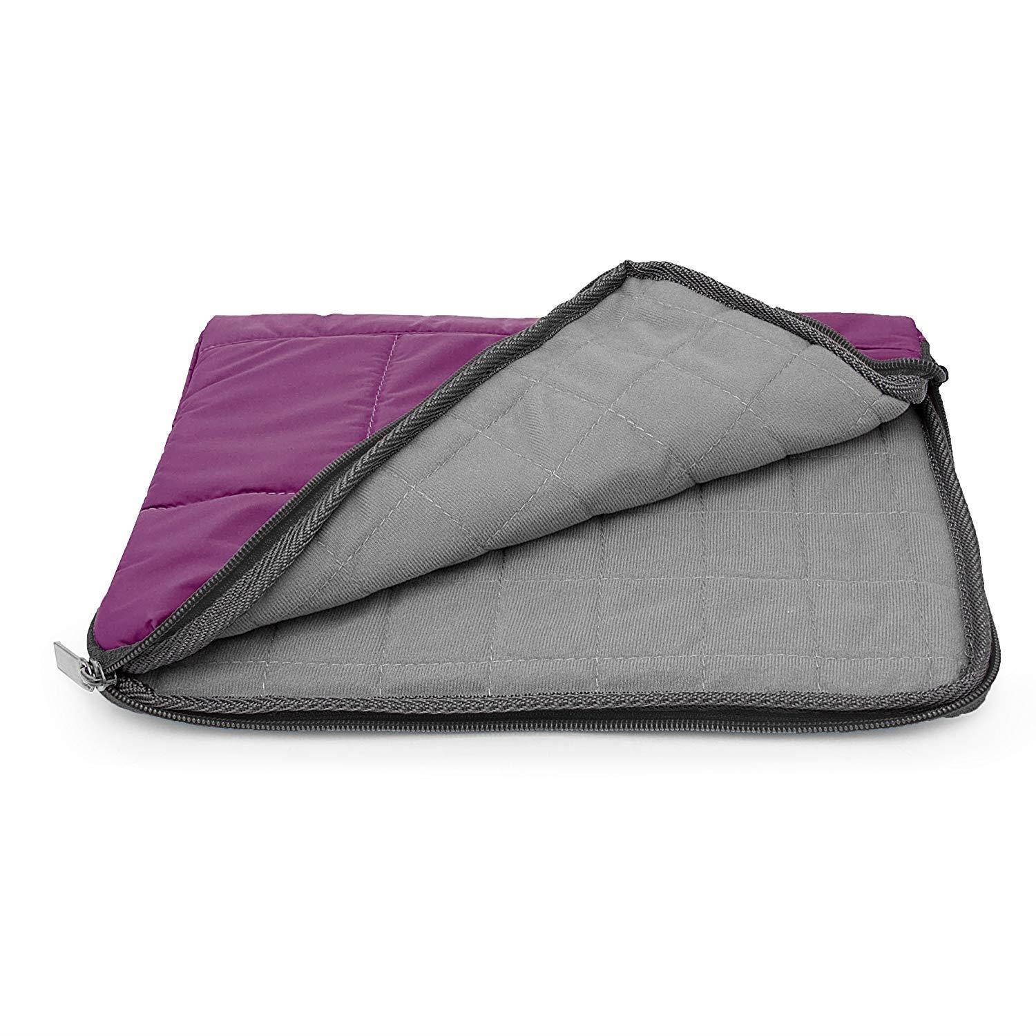 Pillow Zippered Sheen Quilted Sleeve [PURP] For Skytex Skytab 9.7/Skypad 10.1-inch/Sony DVP 9-inch/Simbans SX2W 10