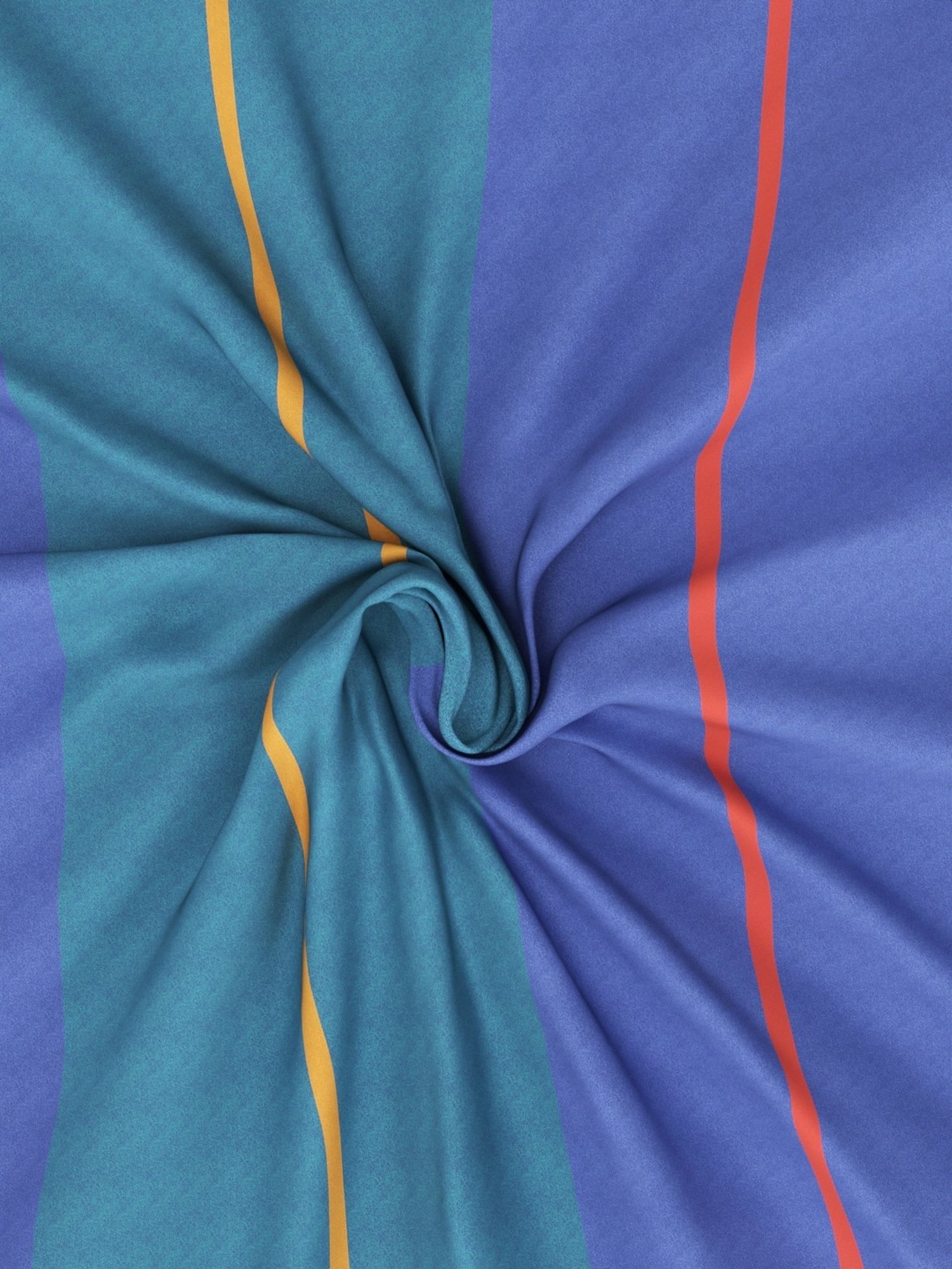 Nautica Bristol Stripes Multicolor 150 TC King Bedsheet with 2 Pillow Covers