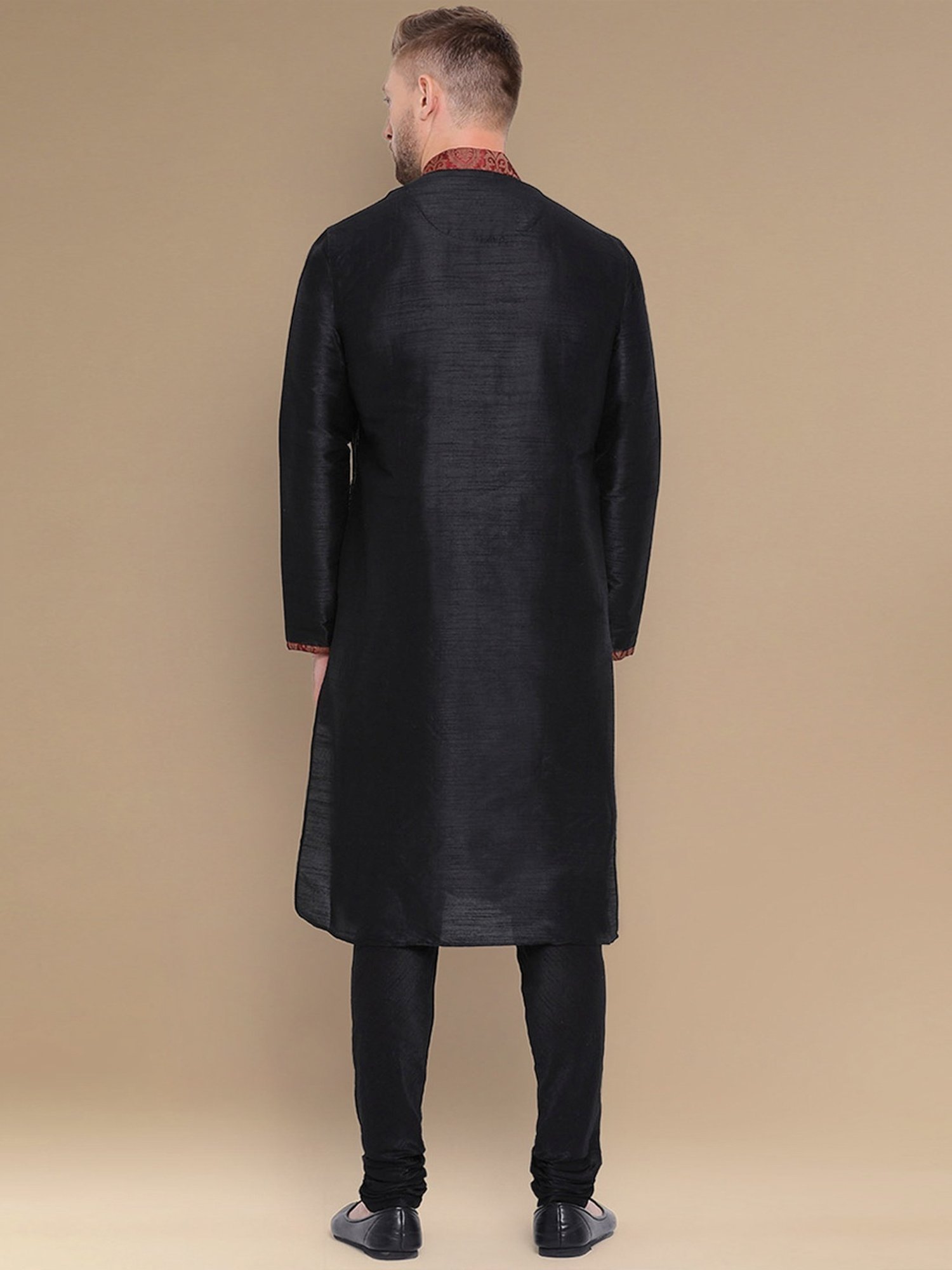 Sanwara Black Cotton Regular Fit Striped Kurta Bottom Set