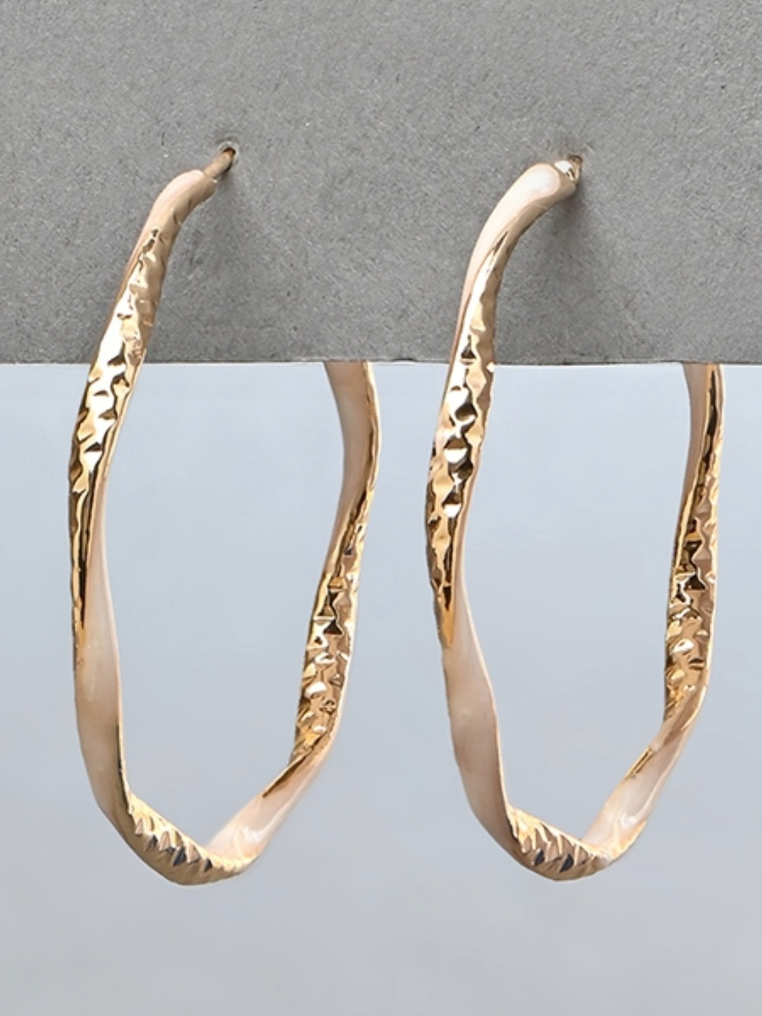 ToniQ Gold Korean Circular Hoop Earrings for Women