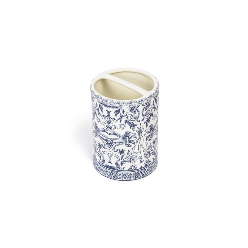 Damask Toothbrush Holder Blue - Cassadecor