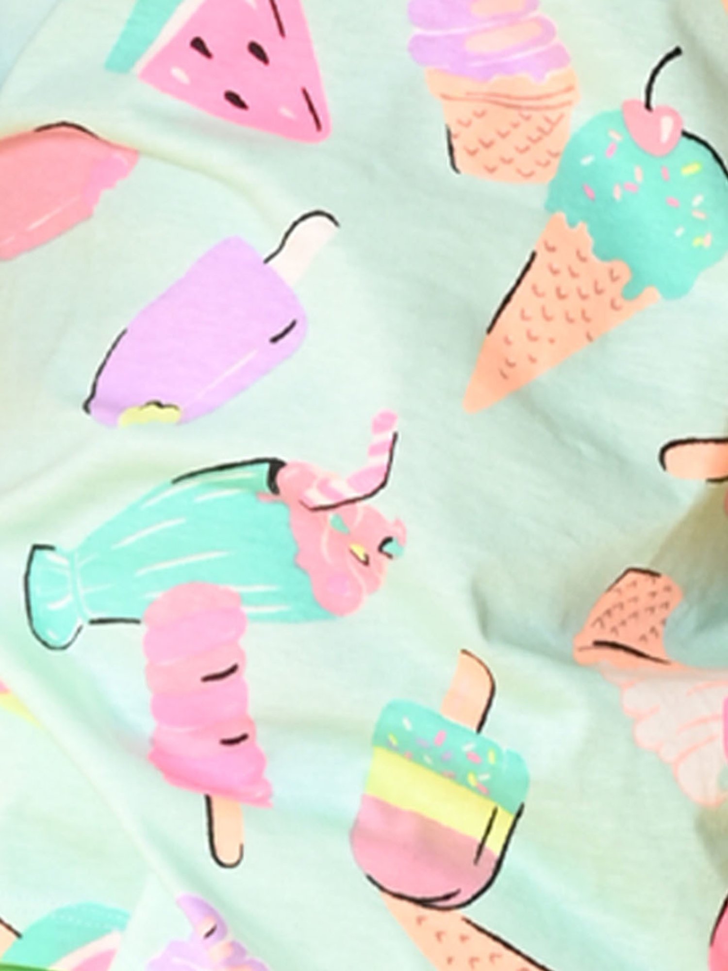 Anthrilo Kids Blue & Green Cotton Printed T-Shirt Set