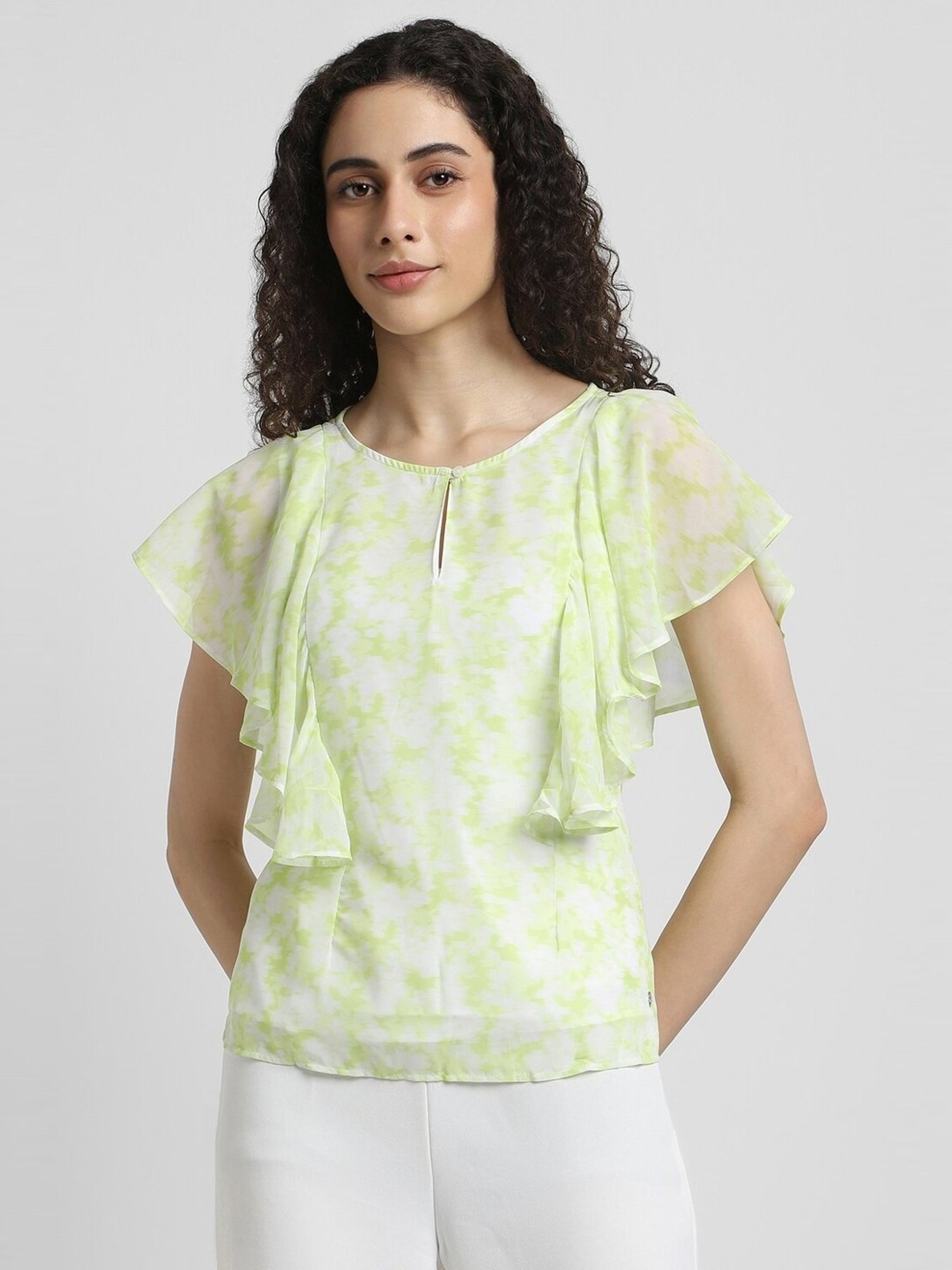Allen Solly Green Printed Top