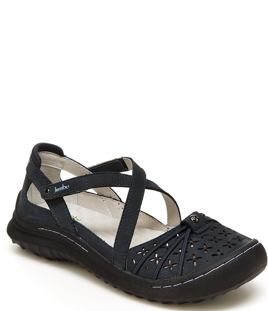 Jambu Pine Suede Cross Strap Mary Janes