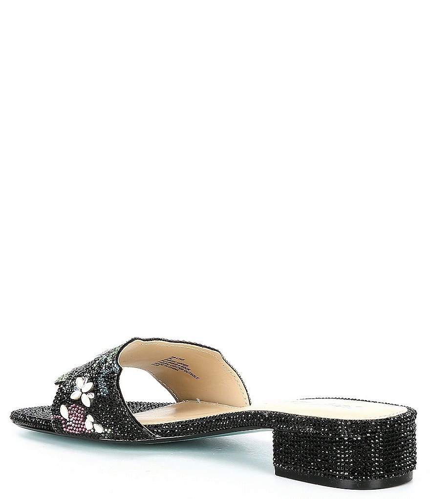 Blue by Betsey Johnson Lins Rhinestone Embellished Dress Slides