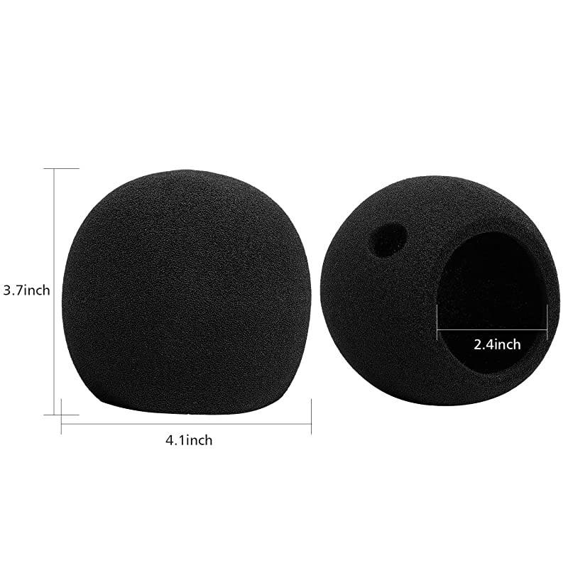 Blue Snowball Pop Filter Foam Cover Blue Snowball Cover Microphone Windscreen Compatible with Blue Snowball Ice Microphone Black
