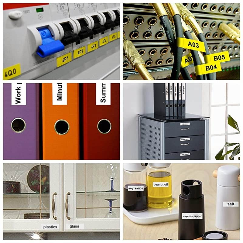 MK231 MK 231s M231 047 Inch x 263 Feet12mmx 8mBlack on White Label TapesCompatible for Brother PTouch Label Makers PTM95 PT90 PT65 PT80 12mm Black on Yellow 2 Pack