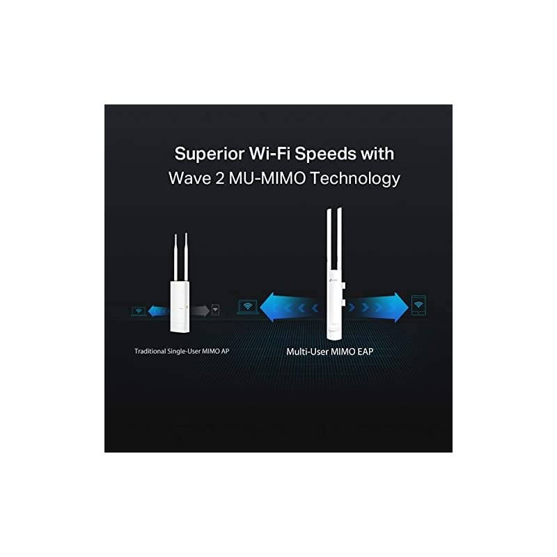 Omada AC1200 Wireless Gigabit Outdoor Access Point | Business WiFi Solution w Mesh Support Seamless Roaming MUMIMO | PoE Powered | SDN Integrated | Cloud Access App EAP225Outdoor