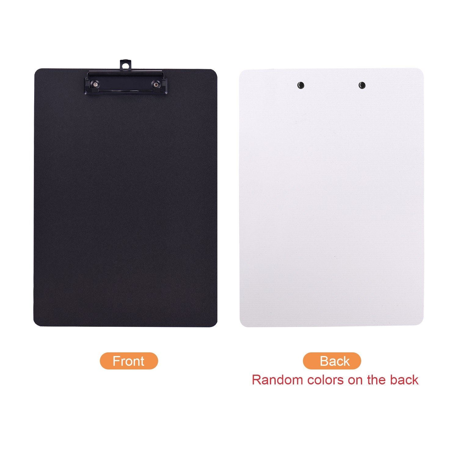 A4 Size Plastic Clipboard Writing Pad Board Low Profile Clip Document Holder with Hanging Hole for Students School Office