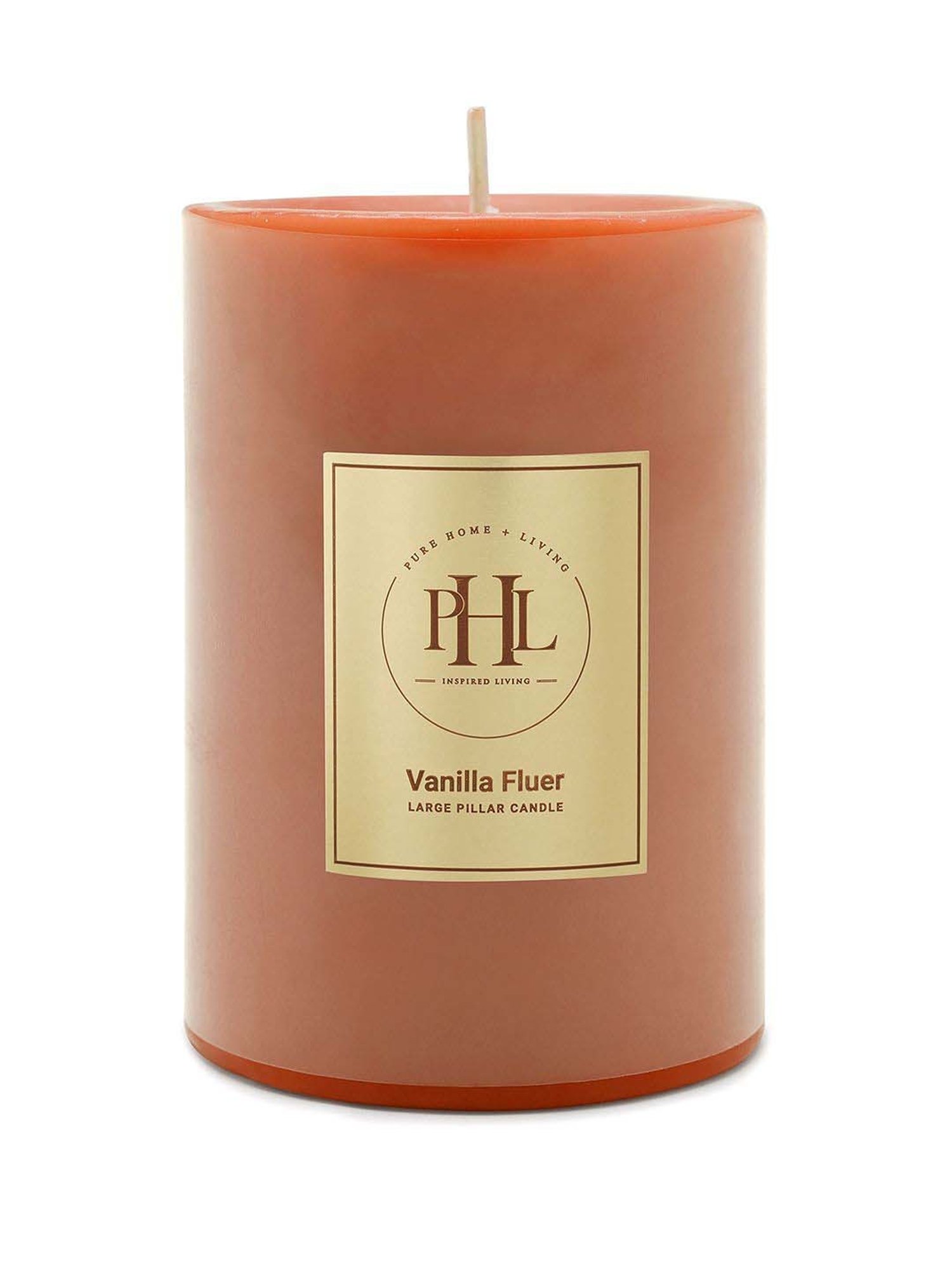 Pure Home and Living Orange Vanilla Fluer Large Pillar Candle