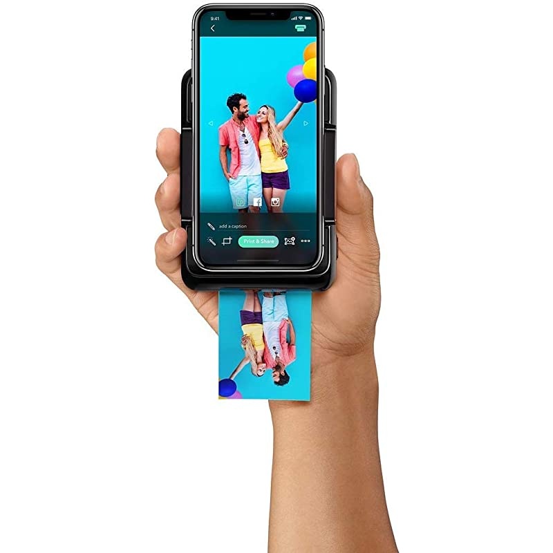 2x3 Instant Print Camera for iPhone (Black) Stickers Bundle