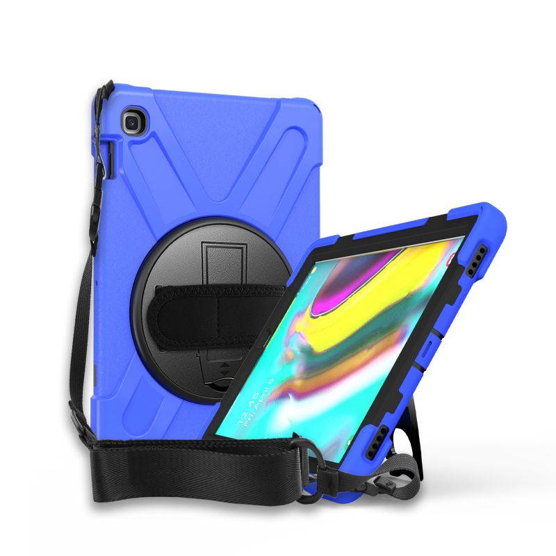 Galaxy Tab A 10.1 Case, Fits 2019 T510/T515 Shockproof Heavy Duty Shield Case Kickstand, Shoulder Strap Sling, Hand/Palm Strap For Samsung Galaxy Tab A 10.1 (2019) SM-T510 / SM-T515 (Red)