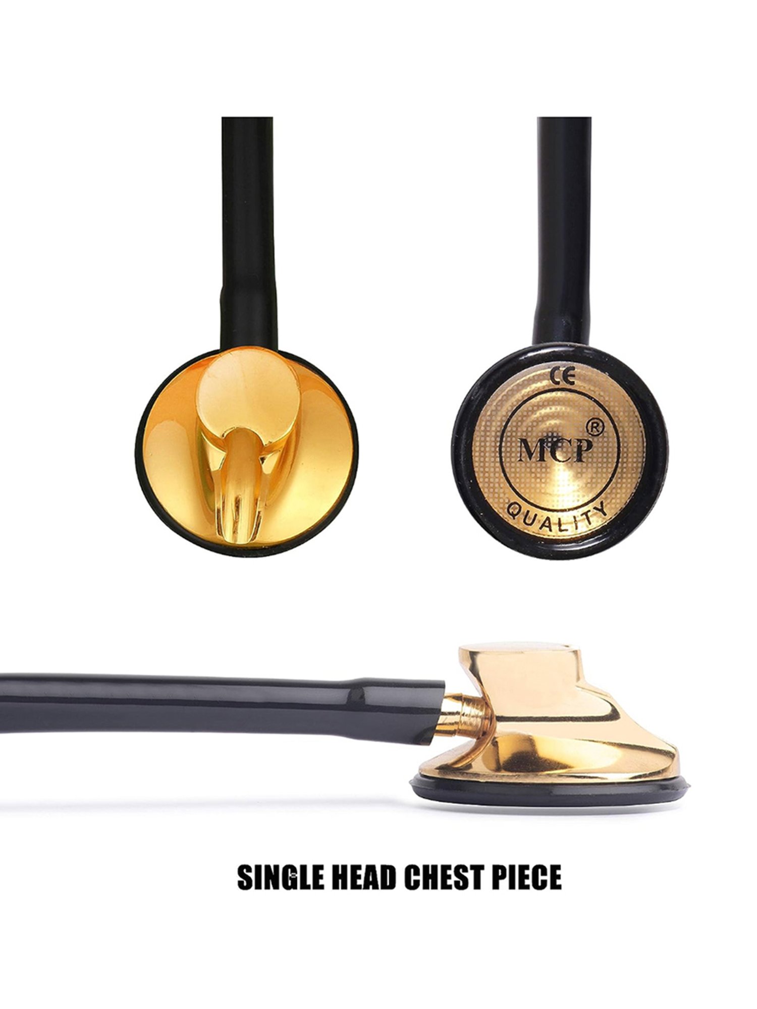 MCP Premium Gold plated Single Head Stethoscope (Gold/Black)