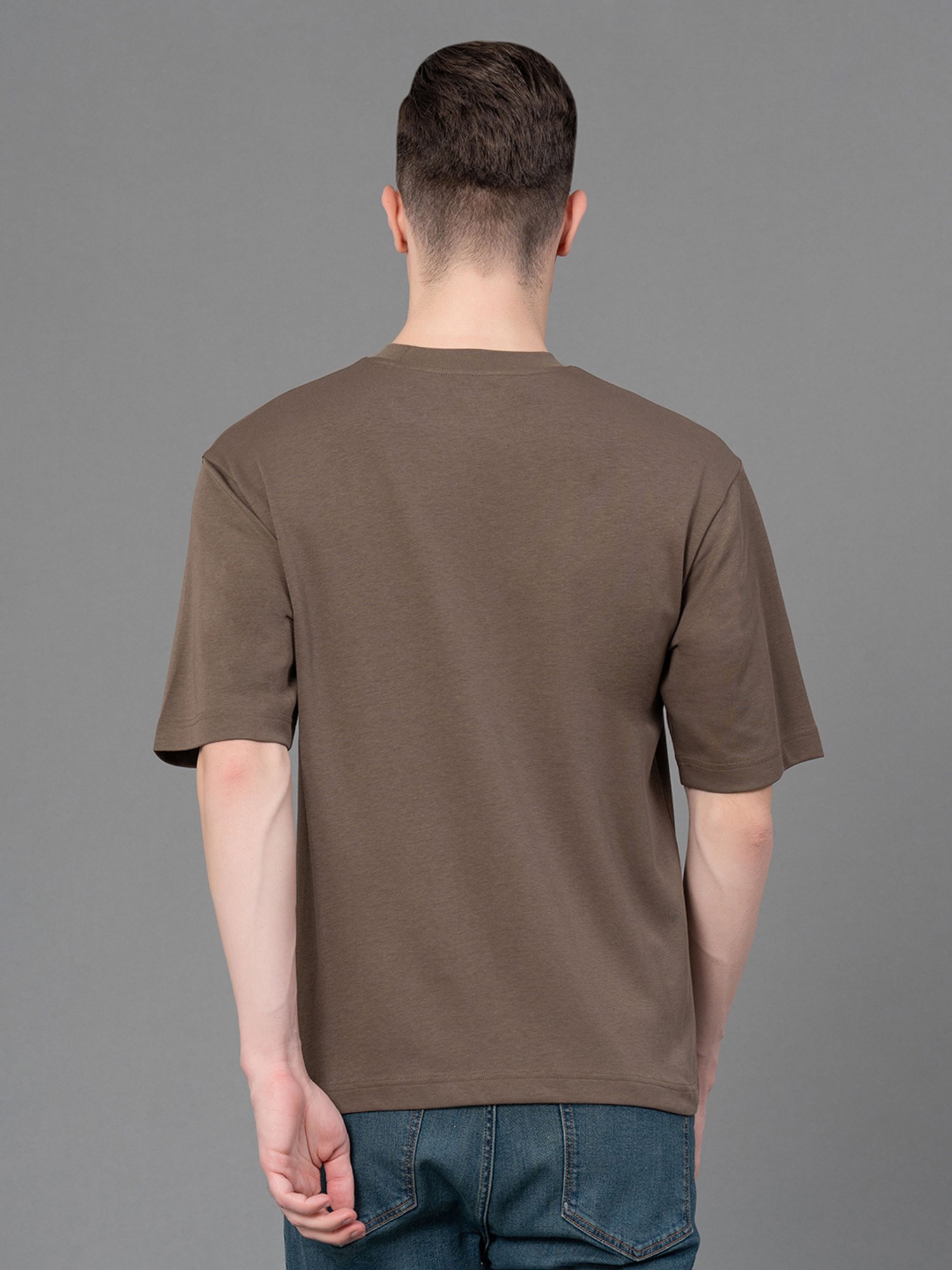 Red Tape Deep Olive Loose Fit Crew T-Shirt