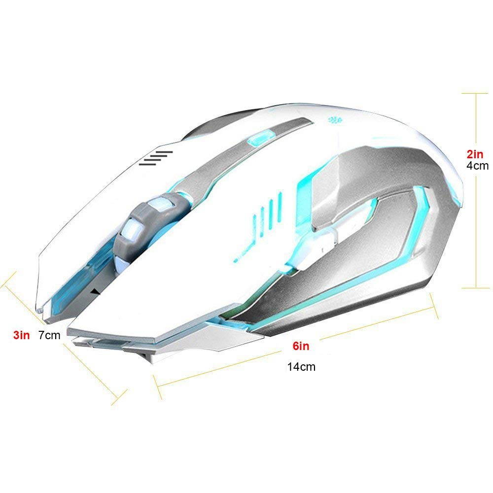 Zgeer Rechargeable Z7 Wireless Silent LED Backlit USB Optical Ergonomic Gaming Mouse