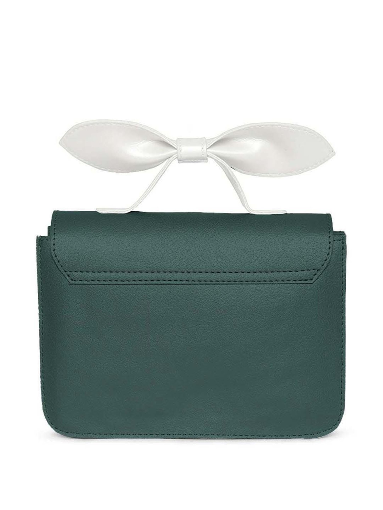 KLEIO Green Solid Small Satchel Handbag