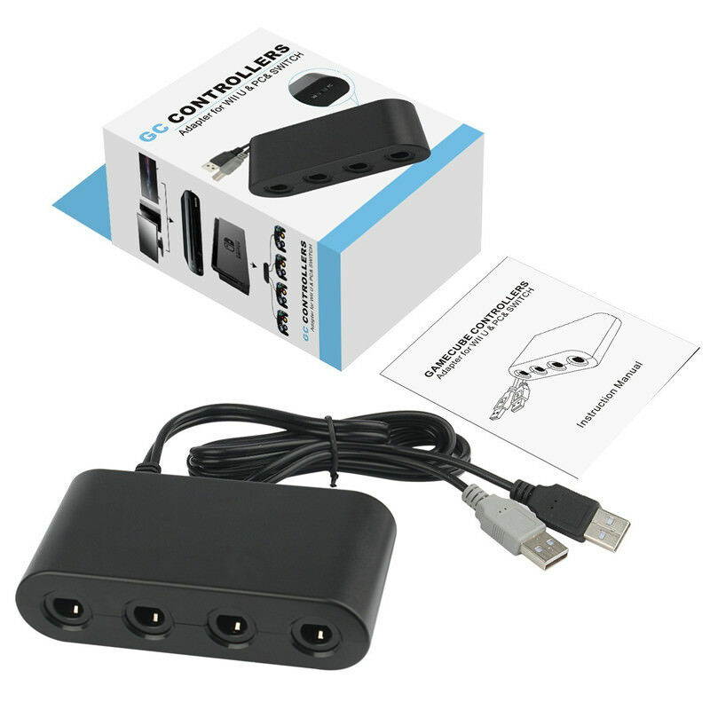 Gamecube Controller Adapter USB For Nintendo Wii U Super Smash Bros. Switch & PC