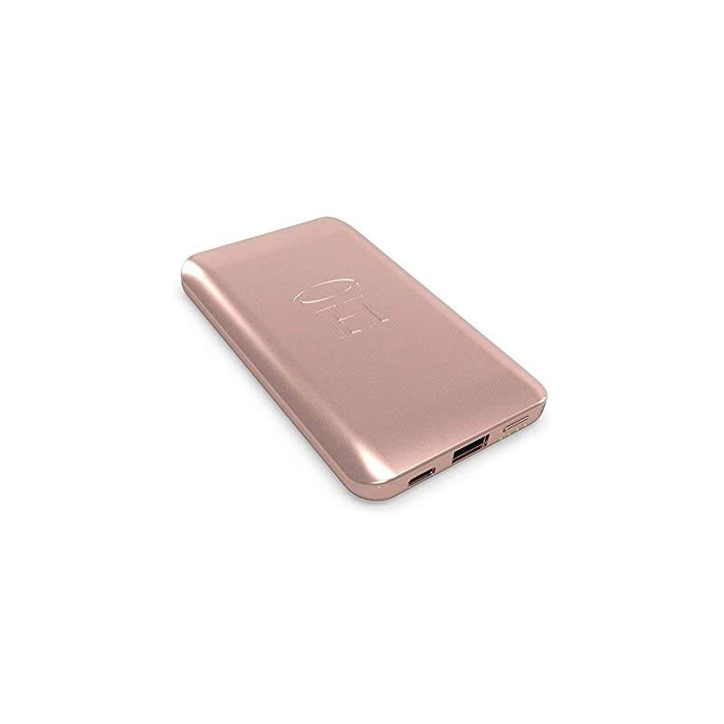 Pocket Power 6000 Portable Charger Power Bank for Phone HighSpeed TSA Approved 6000mAh Battery Pack Standard USB Output and Micro USB Cable Lightning Cable USB Type C Cable Rose Gold