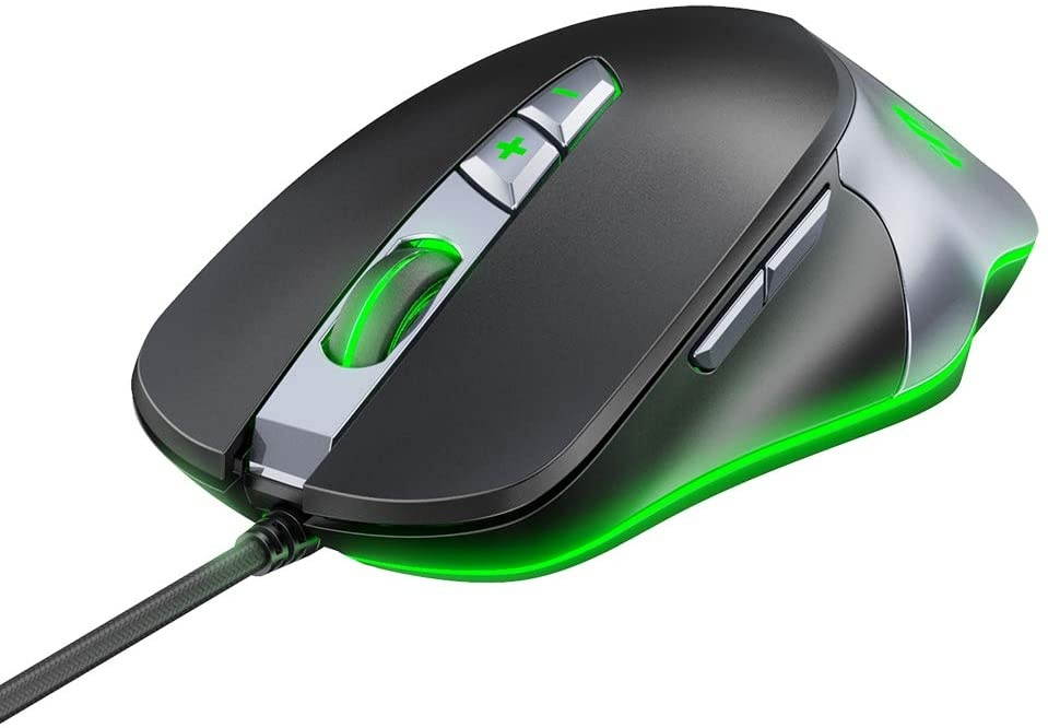 Wired Gaming Mouse Inphic Wired Mouse for Gamer with 7 RGB Lighting Effect 4000DPI Adjustable and 7 Programmable Buttons Ergonomic Design PC Gaming Mouse Comfortable Hand Feeling