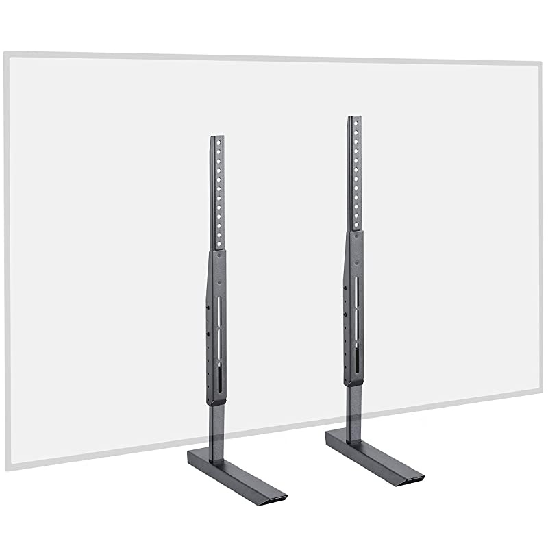 Universal TV Stand Height Adjustable Base For TVs Up to 77quot WobbleFree Replacement Stand Works With Any TV Including Vizio TCL Samsung amp More Flat Design Is Compatible With Soundbars